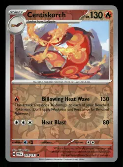 2024 Near Mint Pokemon 028/191 H Centiskorch Reverse Surging Sparks SSP English - Image 1