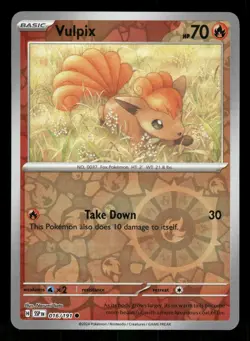 2024 Near Mint Pokemon 016/191 H Vulpix Reverse Surging Sparks SSP English - Image 1