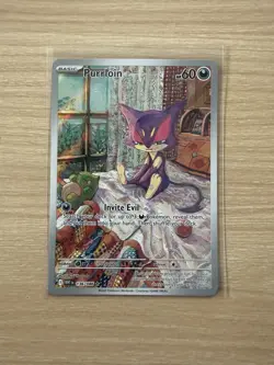 Pokemon TCG Purrloin 136/086 Illustration Rare - S&V White Flare Set - NM / M - Image 3
