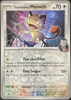 Team Rocket's Meowth 149/182 Sv10: Destined Rivals Reverse Holo - Pokemon Card - Image 1