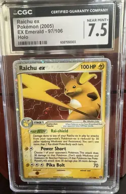 Pokemon Emerald TCG Raichu EX 97/106 Rare Holo Card - Image 1