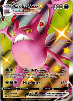 Crobat VMAX SWSH099 NM -Ultra Rare Pokemon Card- Black Star Promo - Image 1