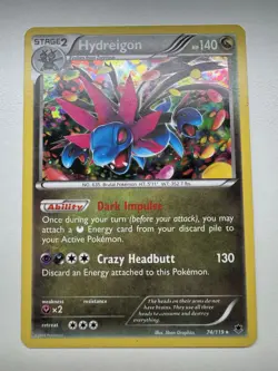 Pokemon TCG Hydreigon Holo Rare XY - Phantom Forces 74/119 NM Nintendo 2014 Card - Image 1