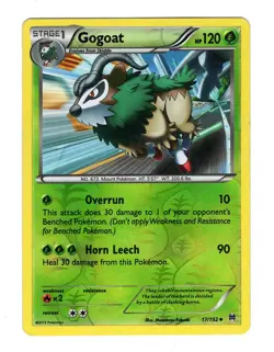Pokemon TCG Gogoat XY Breakthrough 17/152 Reverse Holo Uncommon Card LP - Image 1