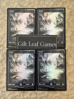 MTG *4 Foil Island Basic Land Full Art 271/277* (NM) Midnight Hunt Magic - Image 1