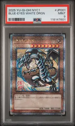 2025 YU-GI-OH! JAPANESE NYC1-#JP001 BLUE-EYES WHITE DRAGON PSA 9 - Image 1