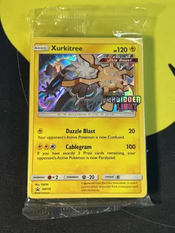 Pokemon SEALED Xurkitree SM116 Holo Forbidden Light Prerelease Promo Pack - Image 1