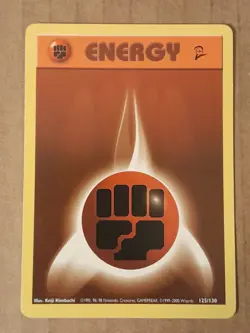 Pokemon Fighting Energy 125/130 Base Set 2 NM See Pictures - Image 1