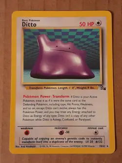 Pokemon Ditto 18/100 Fossil Rare LP See Pictures - Image 1