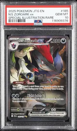 2025 POKEMON JTG EN-JOURNEY TOGETHER #185 N'S ZOROARK EX PSA 10 - Image 1