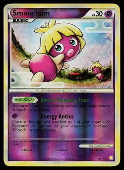Pokemon Card - Smoochum HeartGold SoulSilver 30/123 Reverse Holo - Image 1