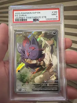 Pokemon Center ETB N's Zorua 2025 SVP Journey Together PSA 9 - Image 1