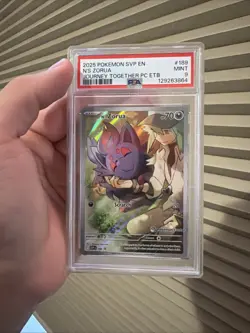 Pokemon Center ETB N's Zorua 2025 SVP Journey Together PSA 9 - Image 3