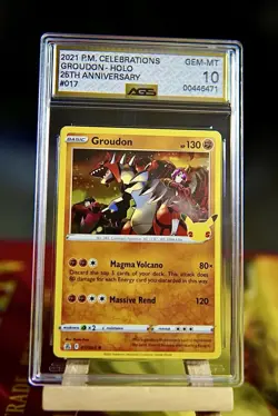 Pokemon Celebrations Classic Collection Groudon 017/025 AGS Gem-MT 10 Holo 2021 - Image 1