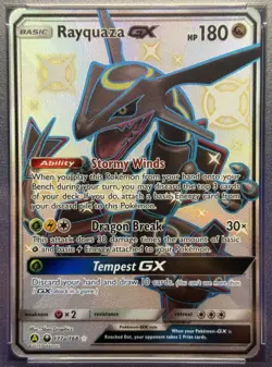 Shiny Rayquaza GX PSA 10 ~ Celestial Storm 177a/168 Hidden Fates Promo~ Pokemon - Image 3