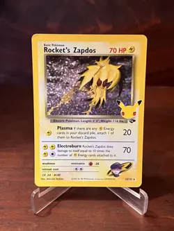 2021 Pokemon Celebrations Classic Collection #15 Rocket’s Zapdos LP corner white - Image 1