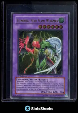 2005 YU-GI-OH #TLM-EN035 1ST EDITION ELEMENTAL HERO FLAME WINGMAN ULTIMATE RARE - Image 1