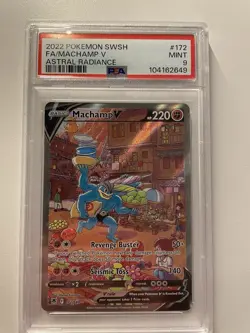 Pokemon Machamp v 172/189 Alternative Art Astral Radiance Holo Card PSA 9 - Image 1