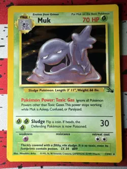 Muk 13/62 Fossil Holo Rare Pokemon Card 1999 VLP - Image 1