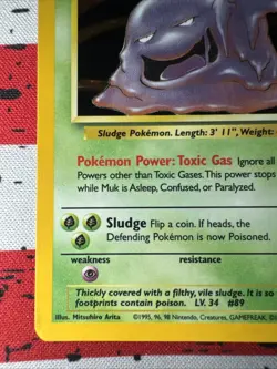 Muk 13/62 Fossil Holo Rare Pokemon Card 1999 VLP - Image 5