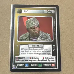 2000 Star Trek Deep Space Nine CCG Worf Civilian Card Rare 92R Unplayed - Image 1