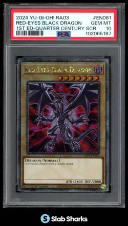 2024 YU-GI-OH! #RA03-EN081 RED-EYES BLACK DRAGON QUARTER CENTURY SECRET PSA 10 - Image 1