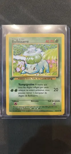 1999 Pokemon Base Set 1st Edition French Card Bulbizarre (Bulbasaur) 44/102 - Image 1