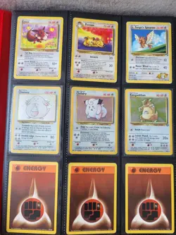 WOTC 1999 Holo Rare Pokemon Card Bundle Base Set Jungle Fossil Binder x81 Cards - Image 1