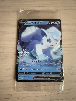 Alolan Vulpix V 033 Holiday Advent Calendar Snowflake Stamp Pokemon Card Sealed - Image 1