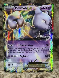Mewtwo EX ULTRA RARE Pokemon XY183 Black Star Promo Foil Holo Holographic HP TCG - Image 1