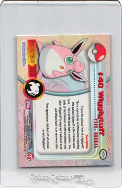 Wigglytuff #40 - RED LOGO - NON-HOLO - Series 1 - TOPPS POKEMON CARD - NM - Image 2