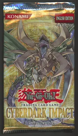 Yu-Gi-Oh! Konami Cyberdark Impact 1st Edition Booster Pack Sealed English - Image 1