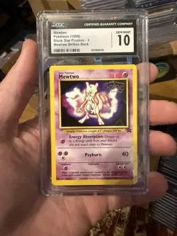 CGC 10 GEM MINT Mewtwo # 3 WB Movie WOTC Black Star PROMO - Image 1