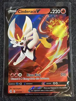 Pokemon 043/264 CINDERACE V Ultra Rare Fusion Strike Full Art NM - Image 1