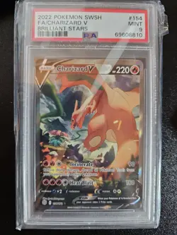 2022 Pokemon Sword & Shield Brilliant Stars #154 Charizard V PSA 9 - Image 1