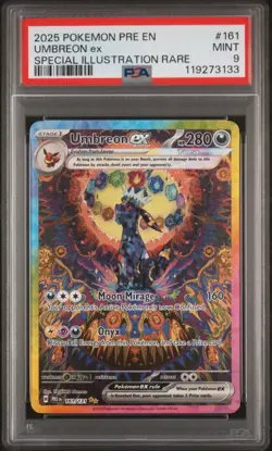 2025 POKEMON PRE EN-PRISMATIC EVOLUTIONS #161 UMBREON EX PSA 9 - Image 1