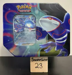 Brand New Rare Sealed Pokemon Azure Legends Tin Kyogre ex INSTANT SHIP - Image 1