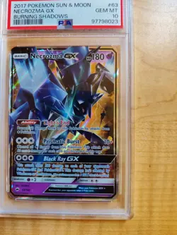 2017 POKEMON SUN MOON NECROZMA GX GEM MT PSA 10 BURNING SHADOWS - Image 3