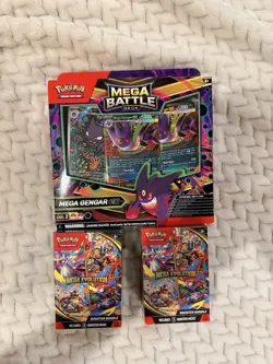 (2) Pokemon TCG Mega Evolution Booster Bundle (6 Pk Each) + Gengar Battle Deck - Image 1