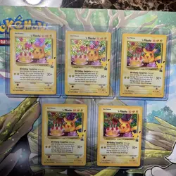 LOT OF 5 POKEMON CELEBRATIONS BIRTHDAY PIKACHU BLACK STAR PROMO #24 NM LOT - Image 1