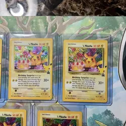 LOT OF 5 POKEMON CELEBRATIONS BIRTHDAY PIKACHU BLACK STAR PROMO #24 NM LOT - Image 3