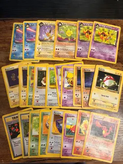 Team Rocket Pokemon 25 Card Bulk Vintage Lot Dark Jolteon Kadabra - Image 1