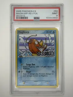 2005 Pokemon EX Deoxys Magikarp 64/107 PSA 9 Mint Holo Reverse Foil Rare Card - Image 1