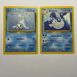 Pokemon TCG Seel Dewgong 2-Card Evolution Lot WOTC Vintage 1999 - Image 1