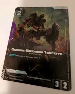 Gundam Card Game Gundam Barbatos 1st Form GD02-054 LR+ English - Dual Impact - Image 2