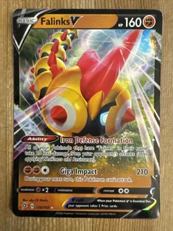 Falinks V - 110/192 - Pokemon Rebel Clash Sword & Shield Ultra Rare Card NM - Image 1