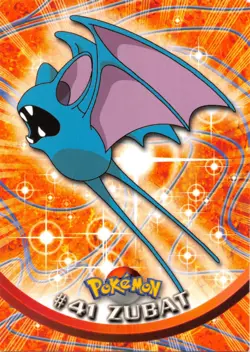 ZUBAT #41 - BLUE Logo - NON-HOLO - SERIES 1 - TOPPS Pokemon Card - LP - Image 1