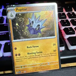 Pupitar TCG Black Star Promo SVP 120 Holo Card DOUBLE SWIRL cosmos Holo - Image 1