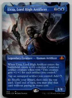 Urza, Lord High Artificer (Borderless) M Dominaria Remastered 423 NM - Image 1