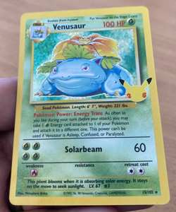 Venusaur 15/102 Base Set 1999 Holo Rare WOTC Pokemon Card TCG - Image 3